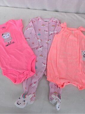 Carter's Pink and Purple Bodysuits Soft Cotton One Pieces